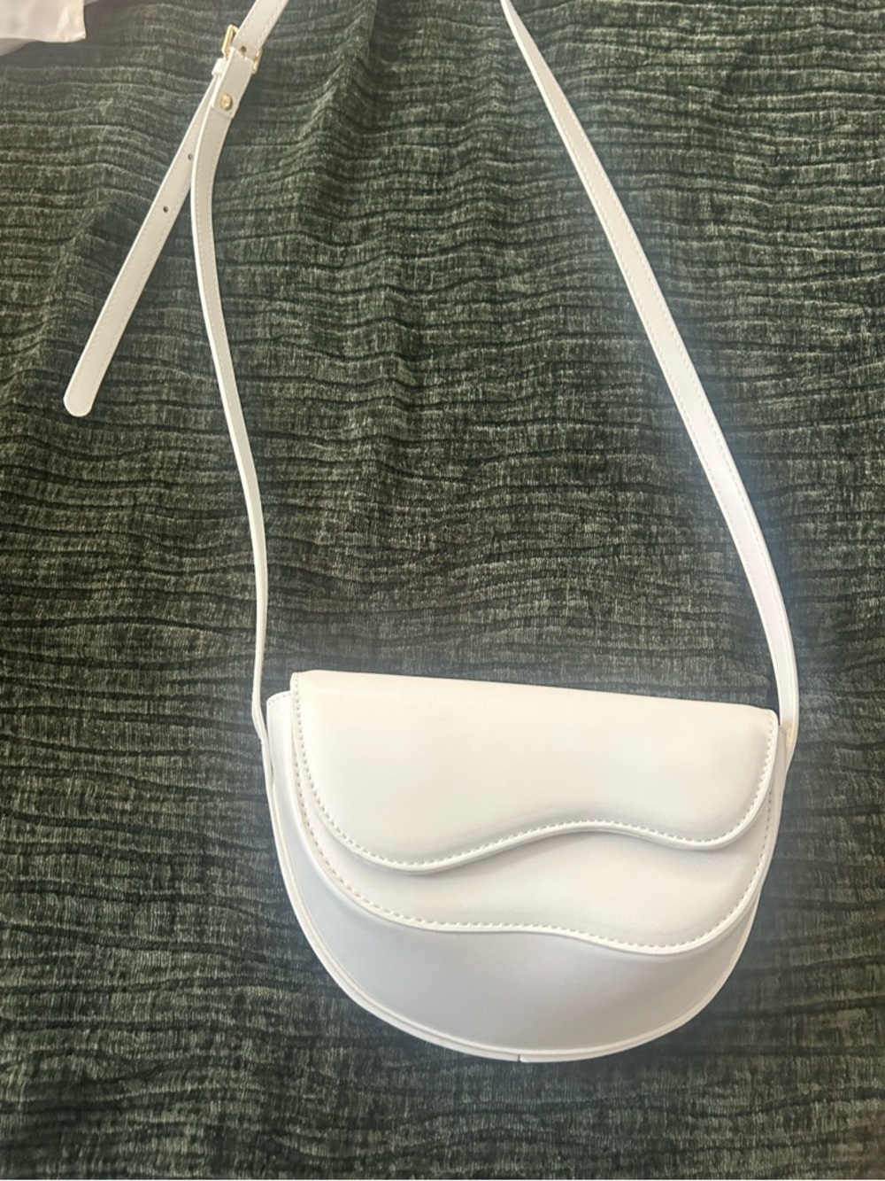 White Structured Crossbody Bag - Minimalist Women’s Shoulder Bag